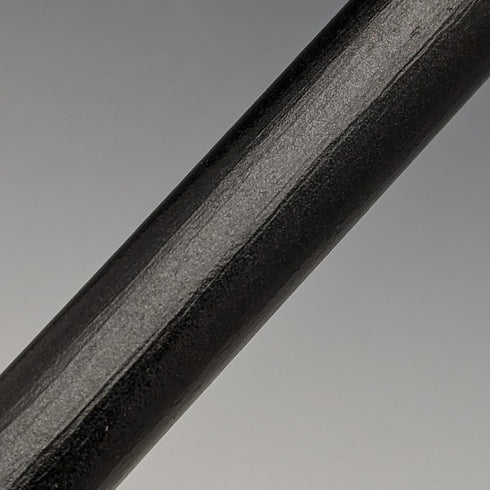 1930 British Vintage Men's Cane, Black Shaft, Sterling Silver Decorated Curved Handle, 92cm
